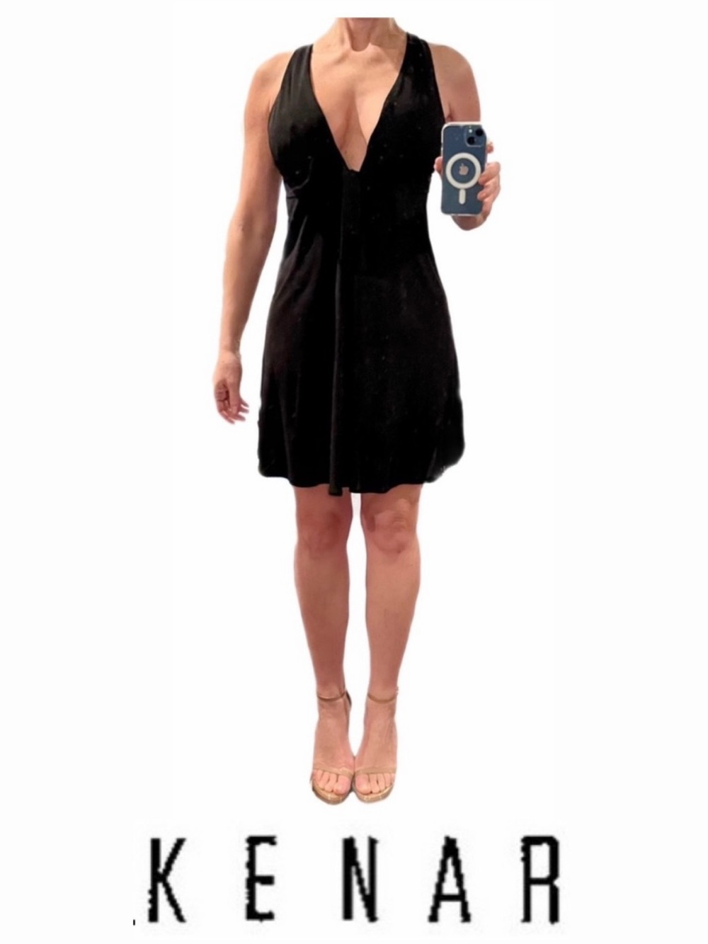 KENAR Little Black A-Line Dress